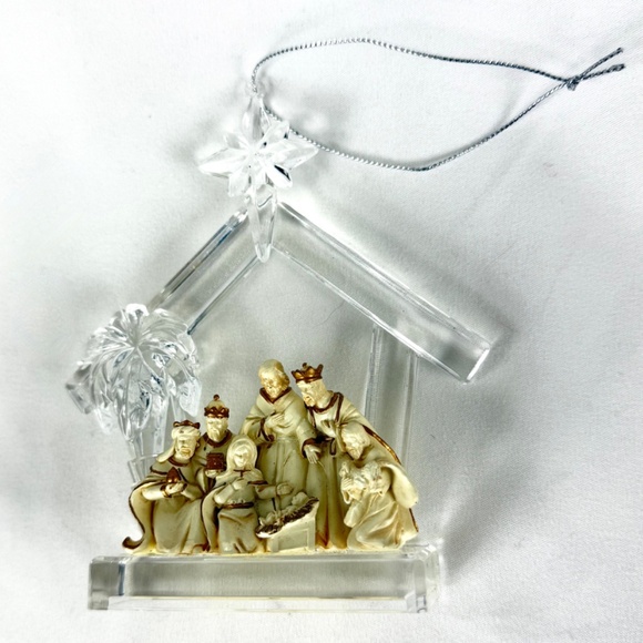 Little Acrylic Creche Nativity Ornament Stable Star Detailed Excellent Gift - Picture 12 of 13